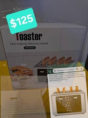 4-Slice Stainless Steel Toaster in Silver